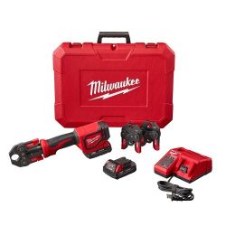 (New) M18 18V Cordless Short Throw Press w/ 3 PEX Crimp Jaws, (2) 2.0 Ah Batteries & Charger
