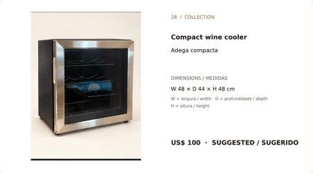 Compact Wine Cooler with Glass Door