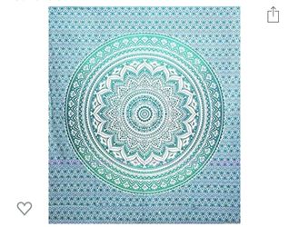 Teal and green ombré tapestry