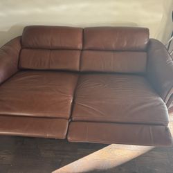 Leather Power Reclining Couch 