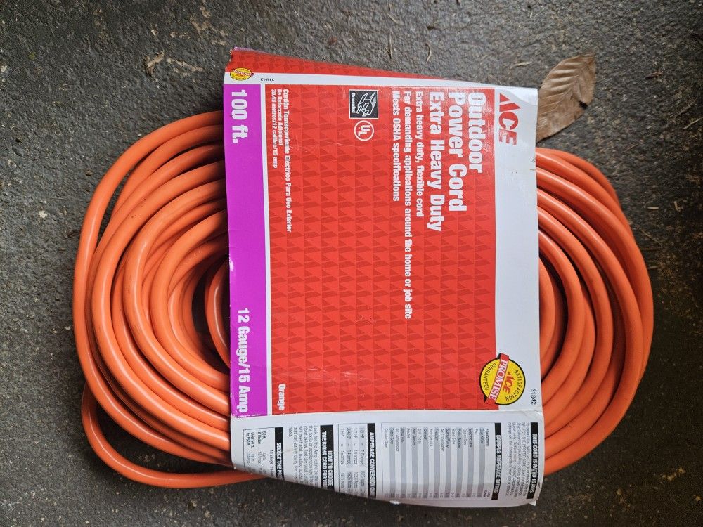 100' Outdoor EXTRA HEAVY DUTY Extension Cord - Ace