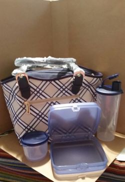 Tupperware Posh Plaid Lunch Set 