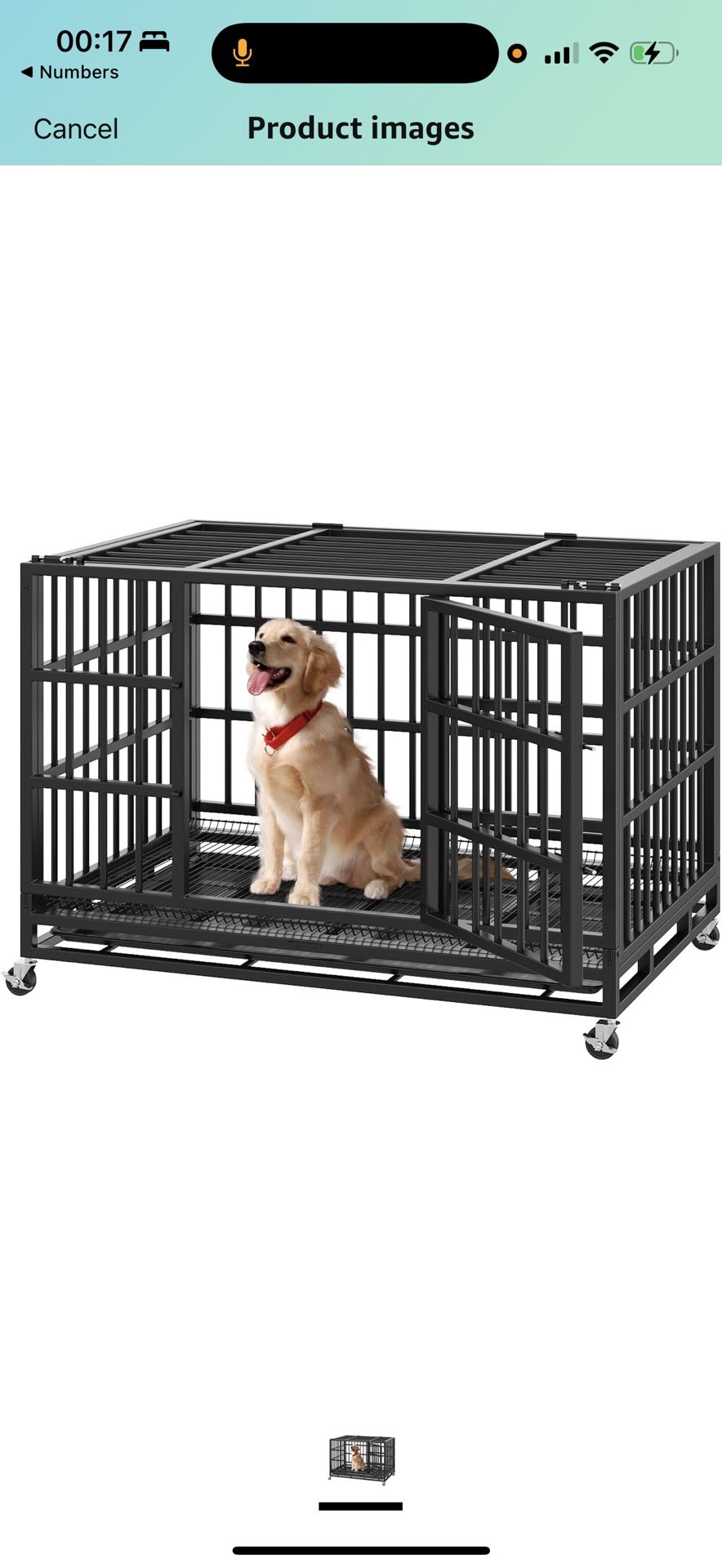 🐶 Heavy-Duty 48” Dog Crate w/ Wheels – Open Box! | Save Big