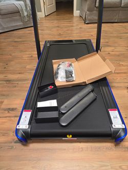 Best deal anywhere Brand new 250 off 4.75HP 2 In 1 Folding Treadmill W/Remote APP Control Navy