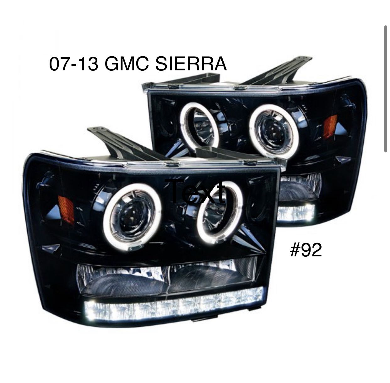 2007 To 2013 GMC SIERRA 1500 Black Headlights