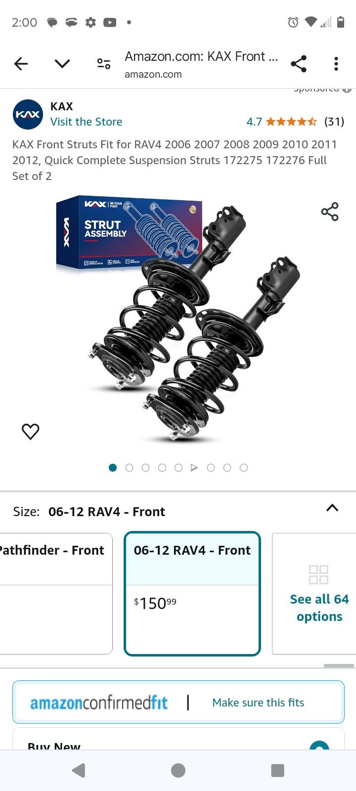 Complete Assembly Struts