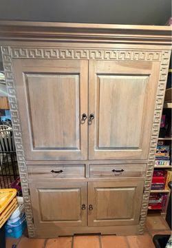 Solid Wood TV Armoire / Entertainment Cabinet – $60 OBO