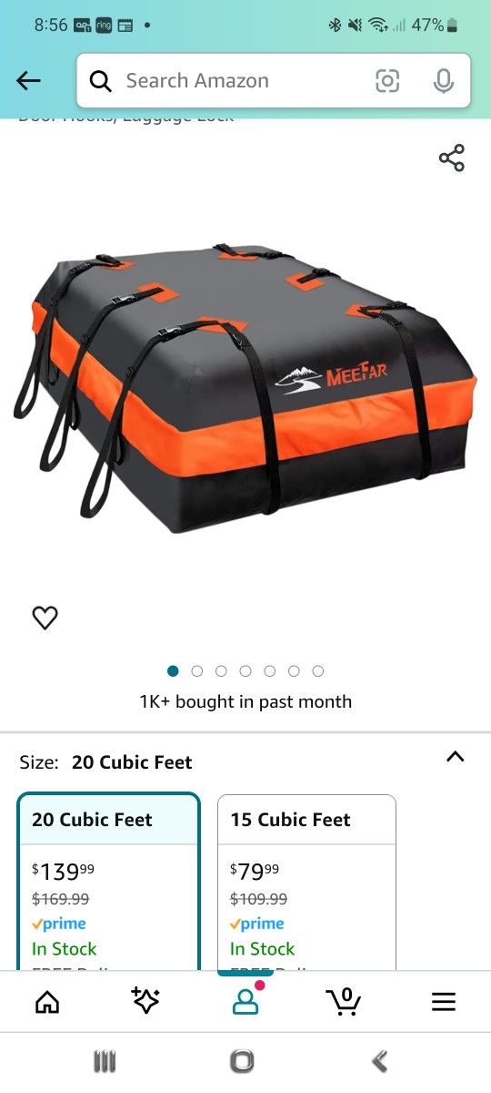 20 Cubic Feet Rooftop Luggage Bag Carrier Thing.
