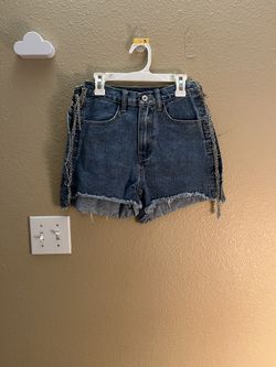 Denim Shorts With Chains