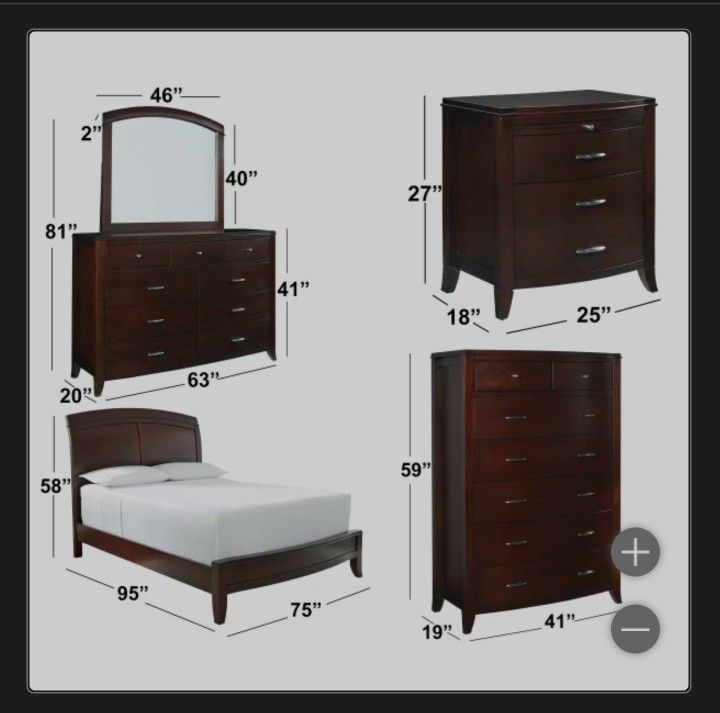 Used Laramonne California King Bedroom 6pc Collection