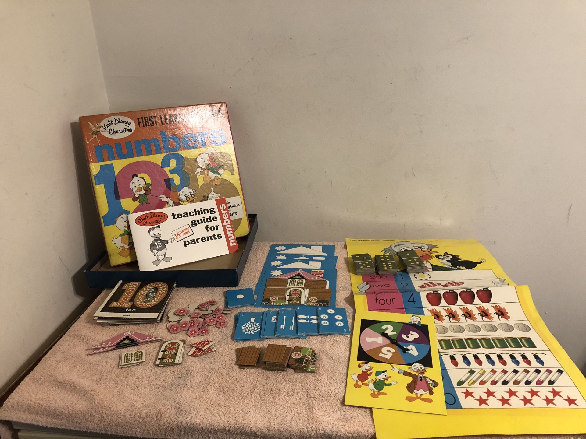 Vintage 1969 Walt Disney Characters First Learning Games Numbers #13056