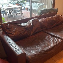Restoration Maxwell Leather Couch 