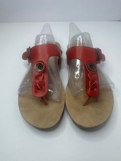 Blowfish Malibu Vegan Leather Terracotta T-Strap Sandals Women's Size 6.5