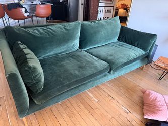 Velvet green Mccreary Modern Couch