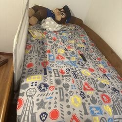 Twin Size Bed With Shelf And Dresser