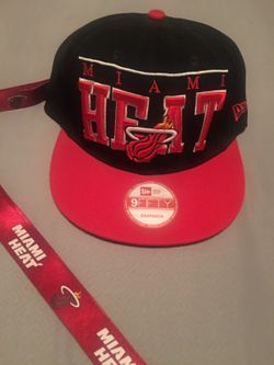Miami Heat hat with lanyard