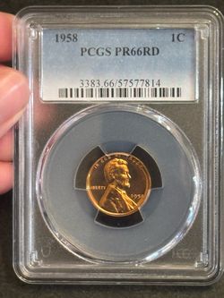 1958 Lincoln Cent PCGS PR66RD