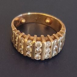 14 k Gold Band Ring with Diamonds