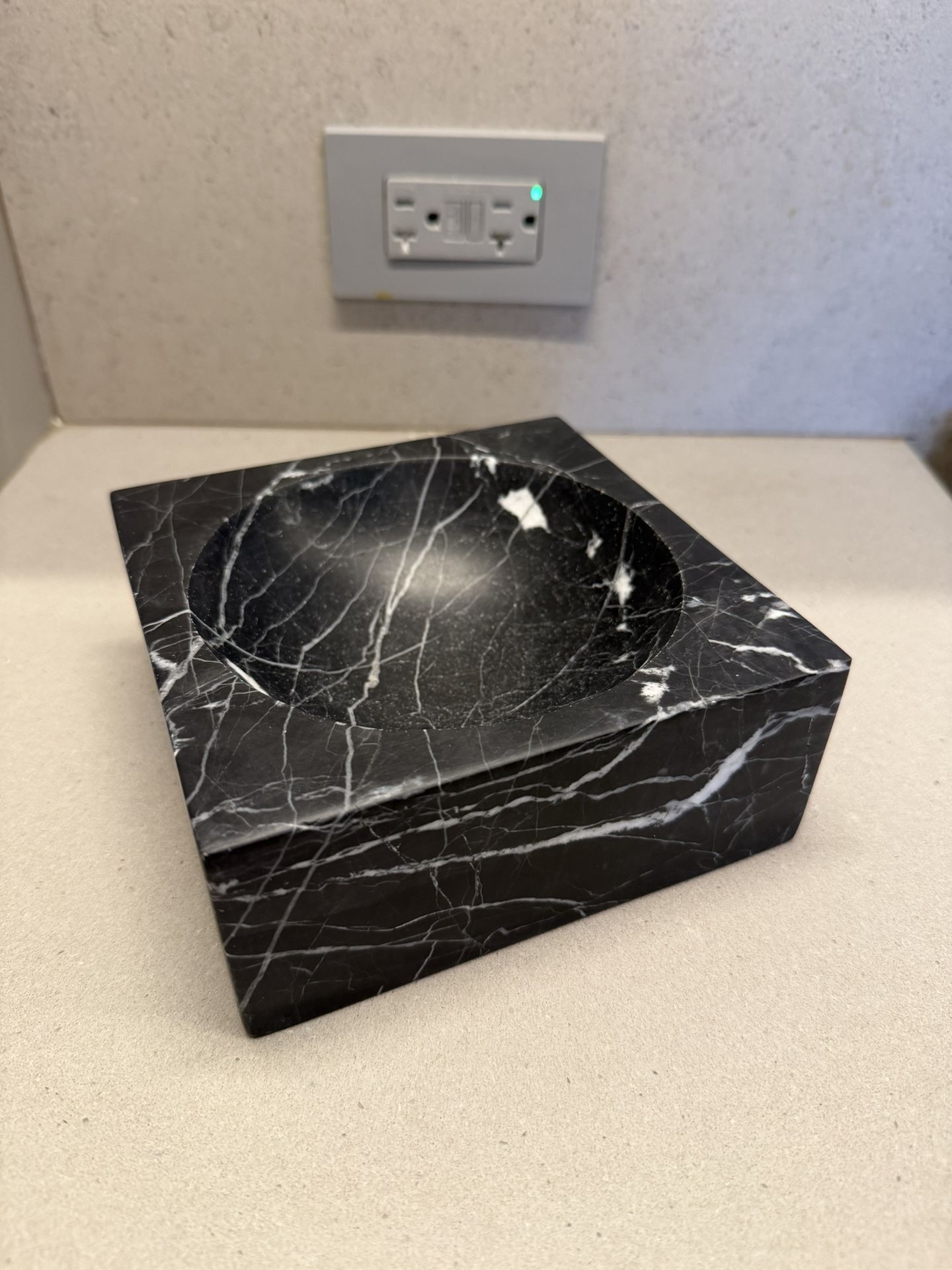 Kelly Wearstler Black Marble Square Decorative Bowl