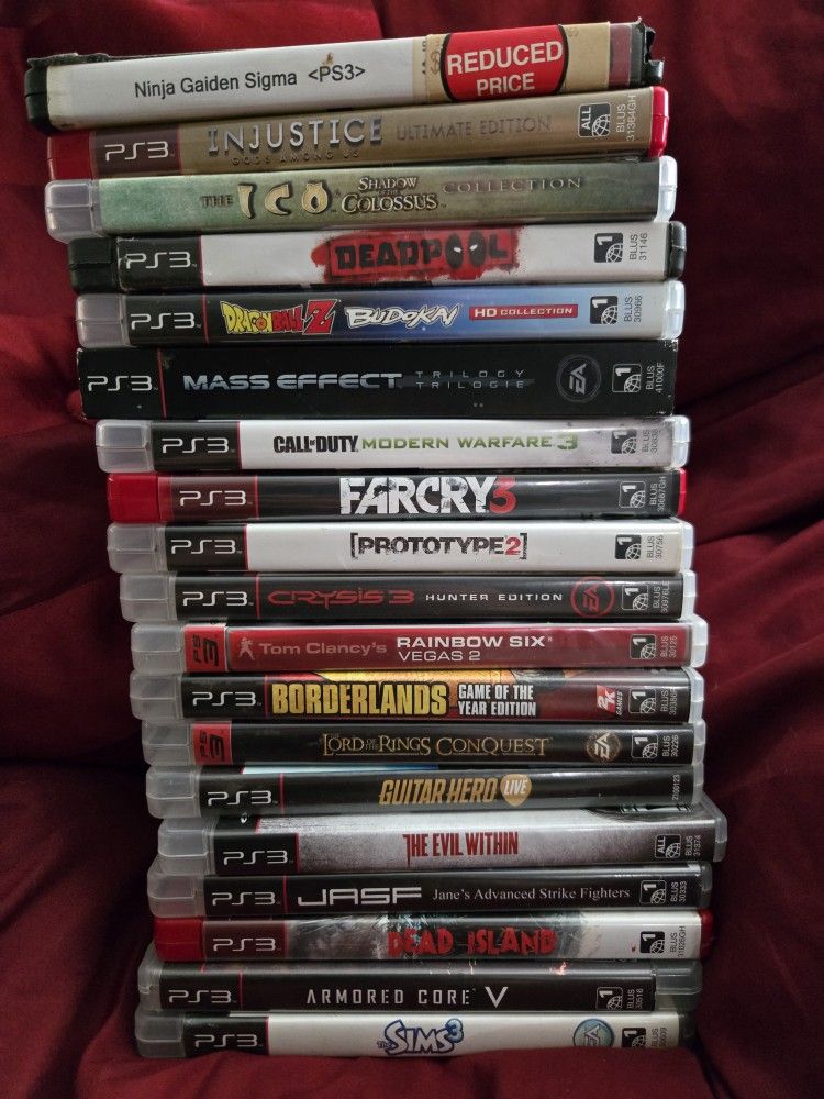 PS3 Game Lot – 20 Games – $120
Selling a full PlayStation 3 Game Bundle– 20 total games