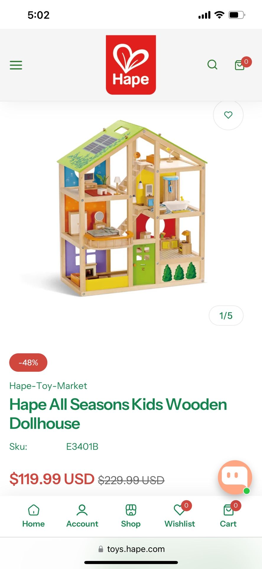 Hape all seasons Doll House Fully Furnished And A Lot Of Extras