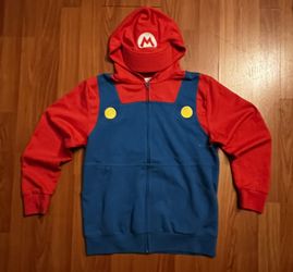 Super Nintendo World Mario Full-Zip Hoodie Costume Jacket SZ Large Youth
