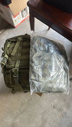 2 Olive Green Tactical MOLLE Backpack