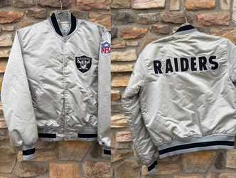 Vintage raiders satin jacket starter medium