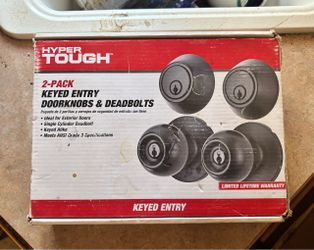 Hyper Tough 2-Pack Keyed Entry Doorknobs & Deadbolts