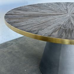 High End Brass And Wood Dining Table -Delivery Available