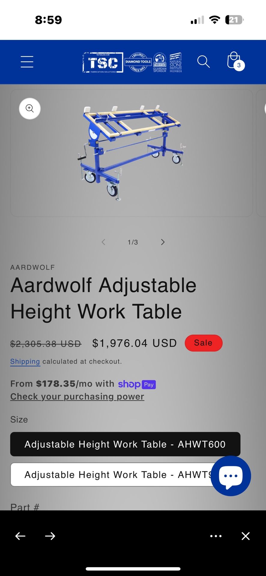 Aardwolf Adjustable Work Table