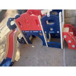 9-in-1 Castle Amusement Playground Playhouse, Indoor Outdoor Playset for Toddlers Age 1-3, Backyard Climber Play Set Slide$100 firm pick up east Palmd