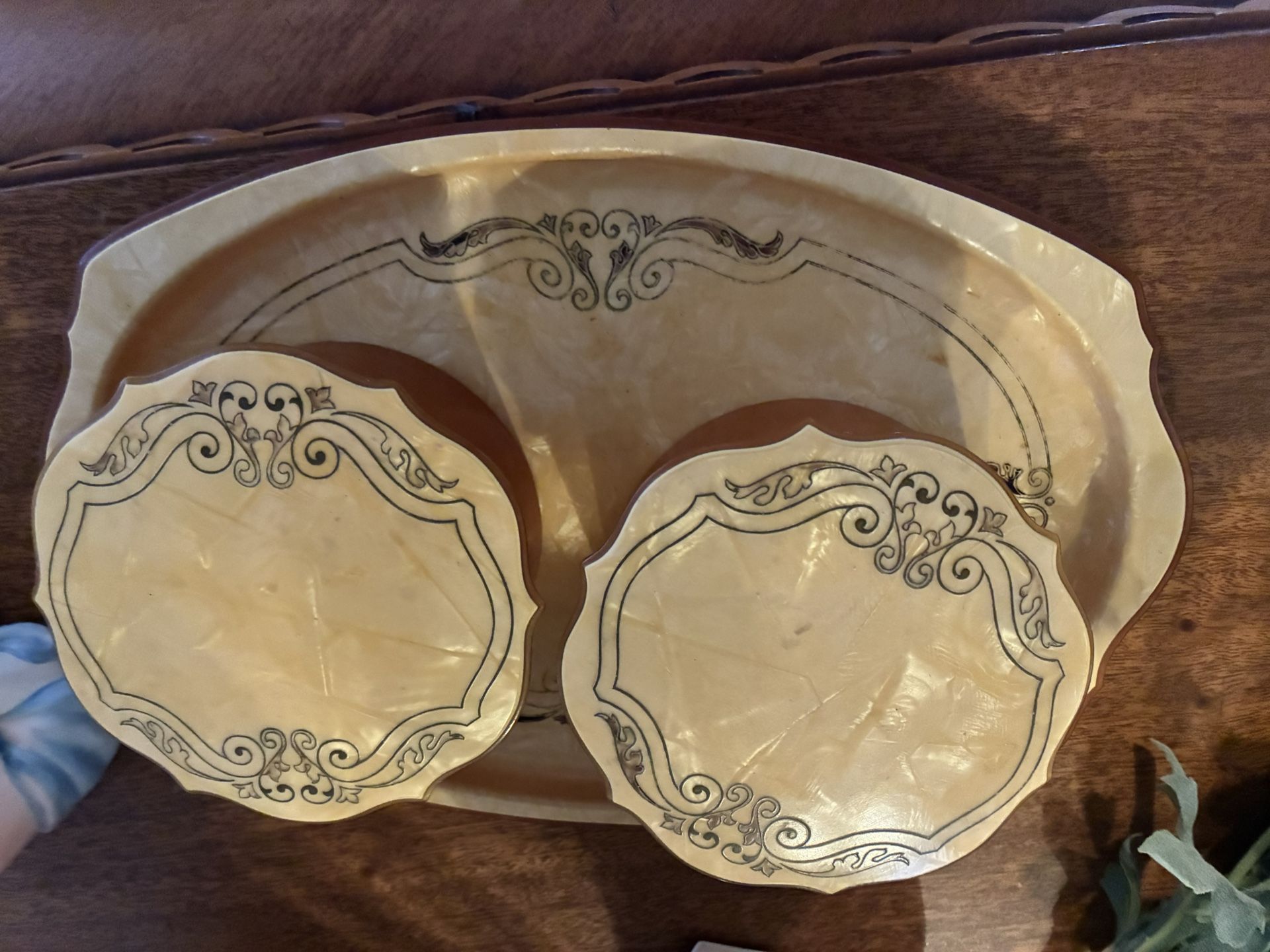 1930S / 1940s Art Deco, Vanity Makeup Set
