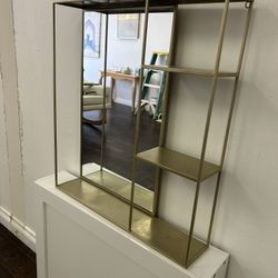 Brass Shelving With Mirror