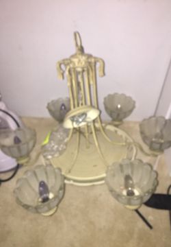 Antique 6 Globe Hanging Chandelier