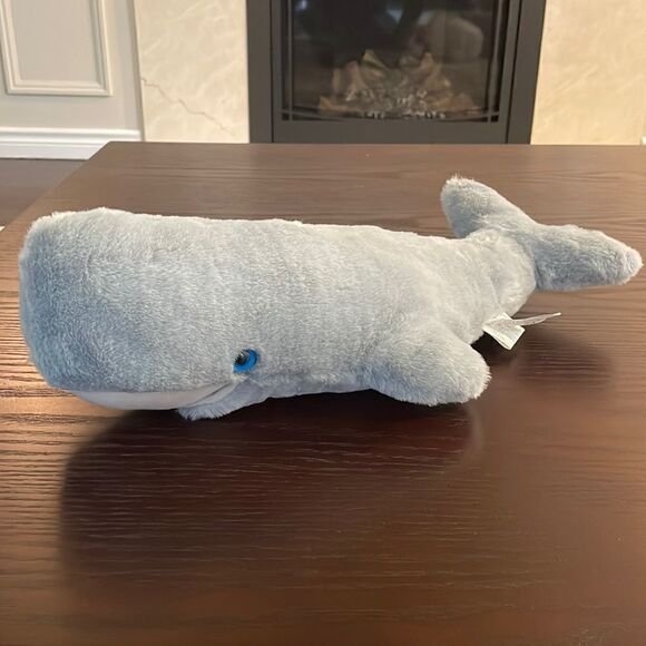 GANZ Seymour Sperm Whale 15” Plush Stuffed Animal Toy Blue Eyes Sea Animal