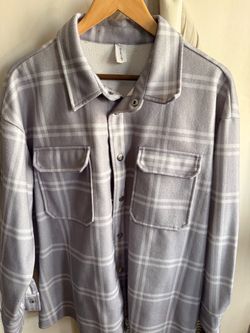 CHICYEA Plaid Flannel Shacket Size M