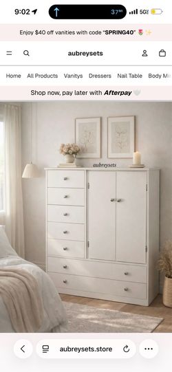 White closet with 7 drawers