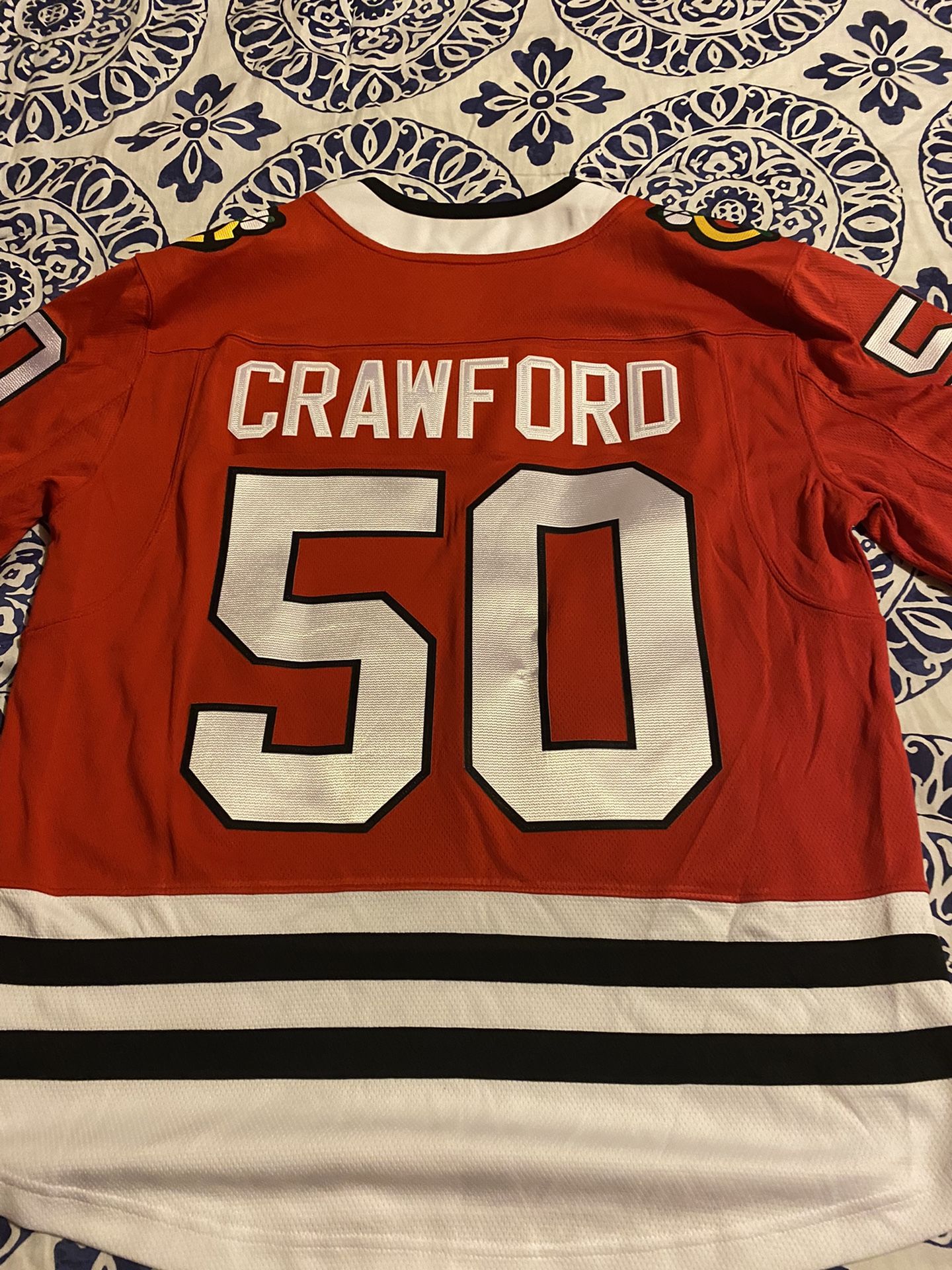 Crawford Blackhawk Hockey Jersey. Size: Medium