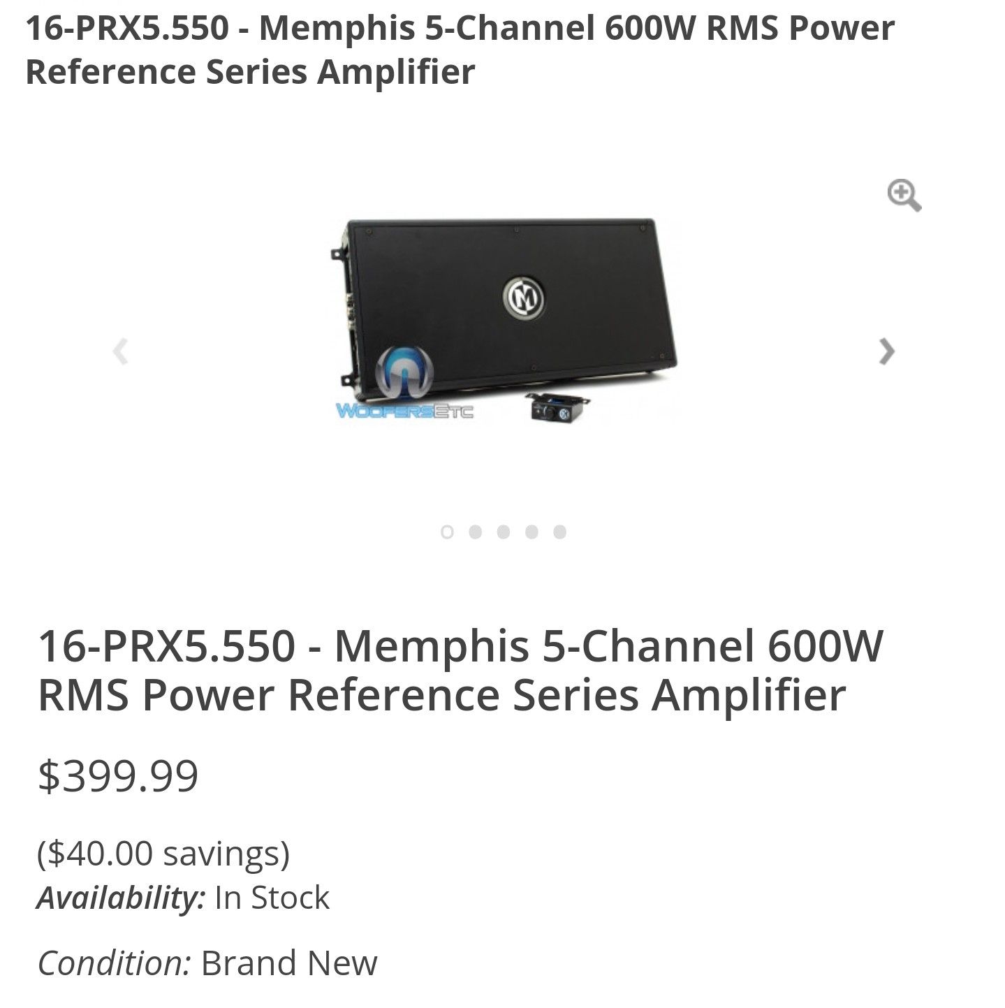 Like new memphis 5 channel car amplifier