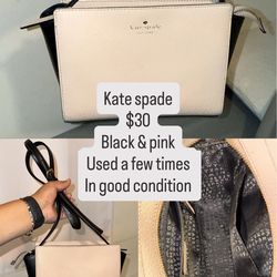 Pink & black crossbody *kate spade *