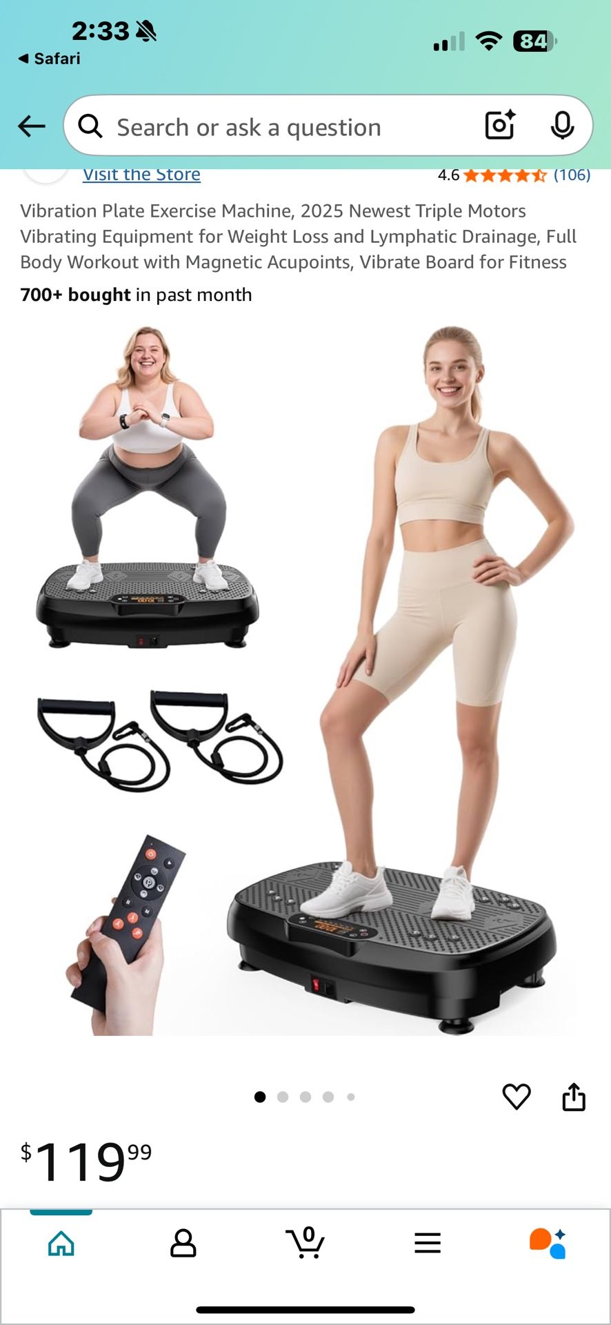 Vibration Plate Exercise Machine, 2025 Newest Triple Motors Vibrating Equipment for Weight Loss and Lymphatic Drainage, Full Body Workout with Magneti