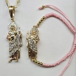 San Judas Necklace and Bracelet