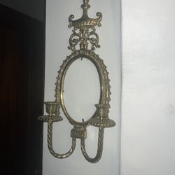 brass antique mirror candle holder