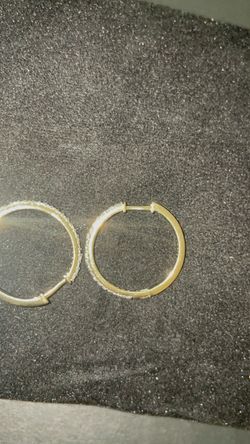 Genuine Diamond Hoop Earrings - Gold Vermeil over .925 Silver (0.5 CTW)