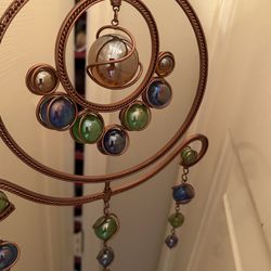 Wind Chimes- Beautiful & Rare Copper/Bronze w/Glass Balls NEW - hangs 36”