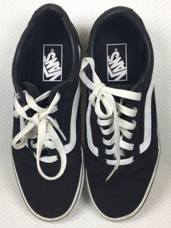 Vans Canvas 500714 Black Lace-Up Rubber Toe Sneaker Shoes Size 8.5 School Party