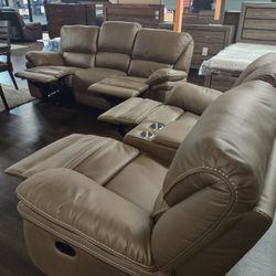 Nice Microfiber Recliner Sofa And Loveseat Both. 