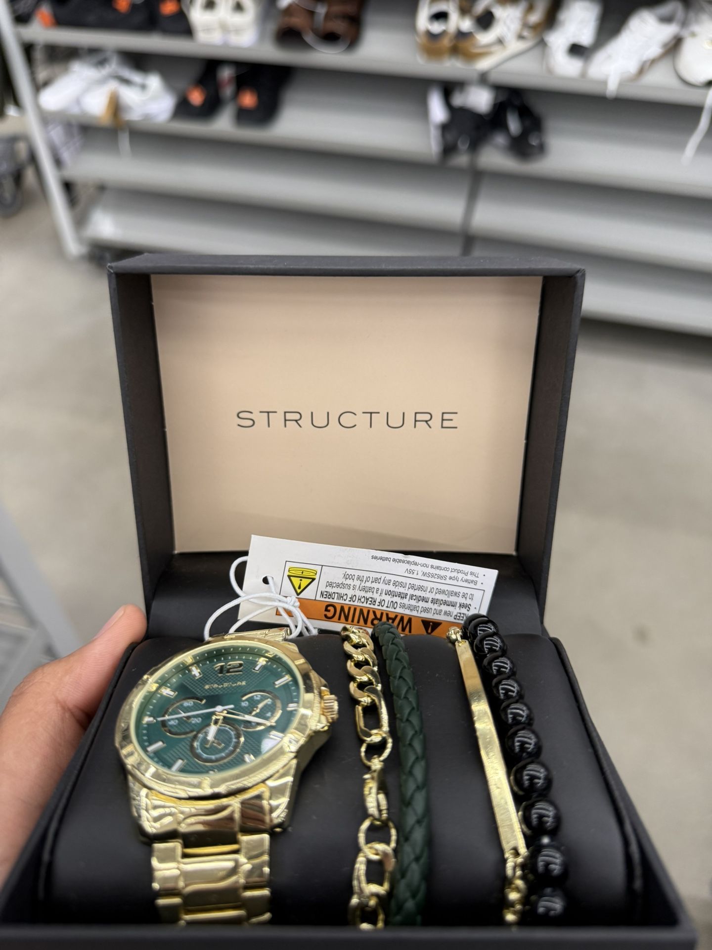 Structure Gold Watch & Bracelet Set – Bold Style Collection