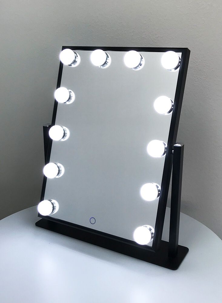 New $70 each Vanity Mirror 12 Dimmable Light Bulbs Hollywood Beauty Makeup, 16”x12”